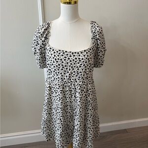 Altar'd State Black and White Floral Mini Dress
